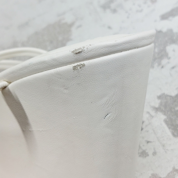 New Open Edit Eryn White Faux Leather Wedge Sandals C967 - Picture 13 of 14